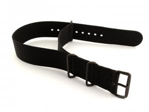 Nato G10 Nylon Watch Strap PVD Buckle Black 22mm