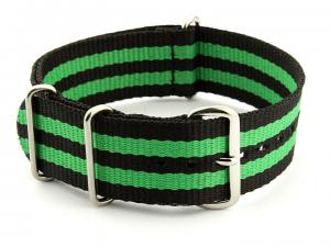 Nato Watch Strap Nylon G10 Black/Green (5) 02