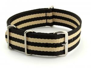 Nato Watch Strap Nylon G10 Black/Beige (5) 02