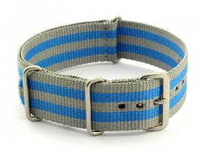 Nato Watch Strap G10 Military Nylon Divers Grey/Blue (5B) 24mm