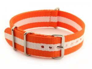 Nato Watch Strap Nylon G10 Orange/White (3) 02