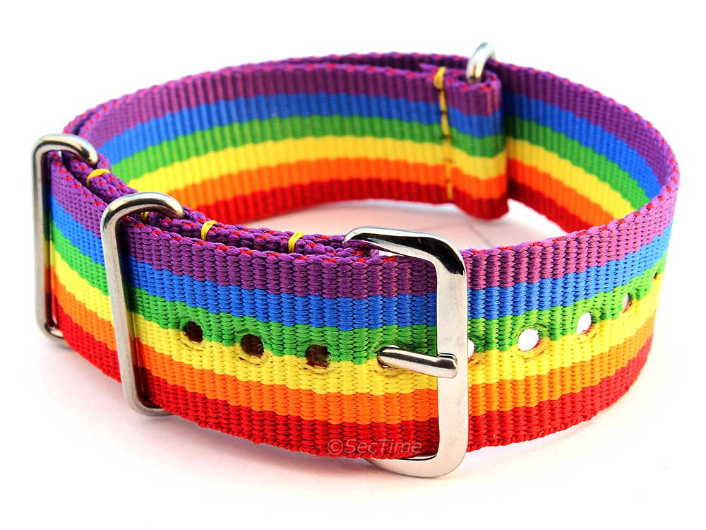 Nato Watch Strap G10 Military Nylon Divers Rainbow 20mm