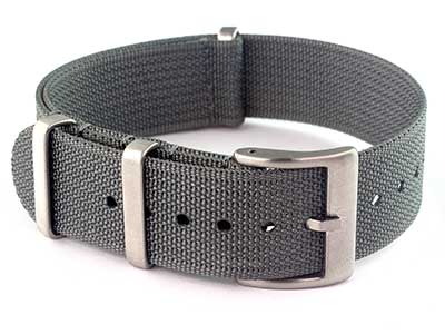 Ribbed Nylon Nato Watch Strap Military Divers Grey 02