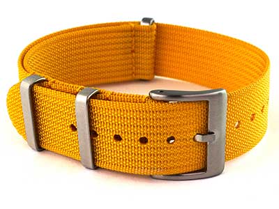 Ribbed Nylon Nato Watch Strap Military Divers Mustard Yellow 02