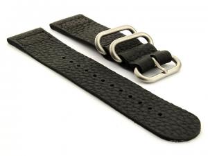 Leather Two-piece Nato Vintage Watch Strap Black 26mm