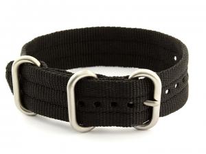 One-Piece Nato Watch Strap Military G10 Nylon Waterproof Black 20mm [03OP20AB01]