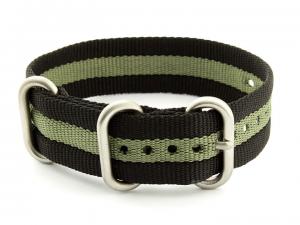 One-Piece Nato Watch Strap Black/Grey 02