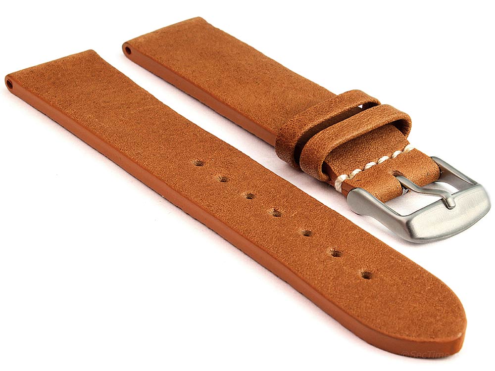 Genuine Leather Watch Strap Band Prague Brown 01