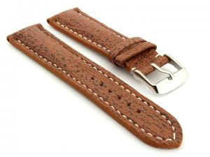 Shark Leather Watch Strap VIP Brown 24mm