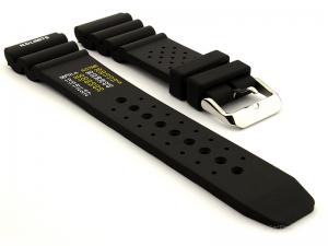 Citizen / Seiko Silicone Rubber Watch Strap Pro Waterproof Black 03