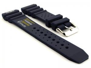 Silicone Rubber Watch Strap Band PRO Waterproof N.D.LIMITS Blue 24mm