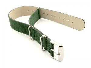 Suede Leather Nato G10 Military Watch Strap Green 18mm