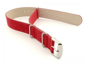 Suede Leather Nato G10 Military Watch Strap Red 24mm