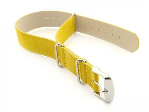 Suede Leather Nato G10 Military Watch Strap Yellow 22mm