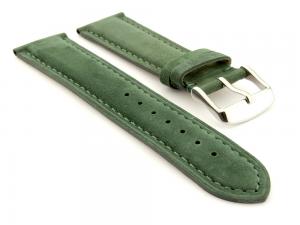 Suede Genuine Leather Watch Strap Teacher Green 24mm