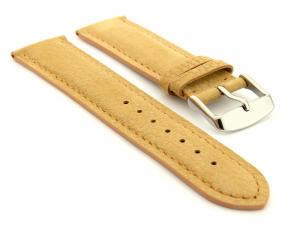 Suede Genuine Leather Watch Strap Teacher Light Brown 01