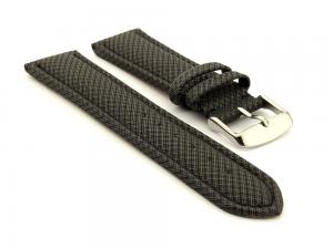 Synthetic Waterproof Watch Strap Toulon Black 22mm