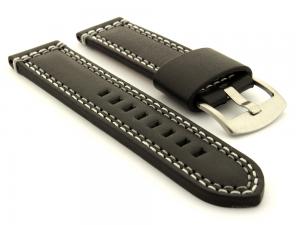 Genuine Leather Watch Strap Valentin Black 20mm