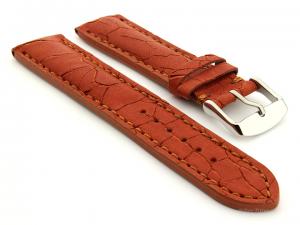 Cracked Leather Watch Strap Brown with Brown Stitching Waterfall 02