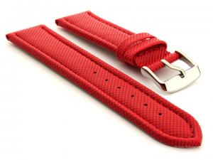 Polyurethane Waterproof Kevlar Style Watch Strap Red 02