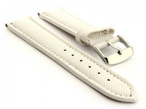 Polyurethane Waterproof Kevlar Style Watch Strap White 02