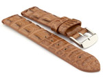 Genuine Alligator Leather Watch Strap FLORIDA Brown 20mm