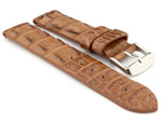 Genuine Alligator Leather Watch Strap FLORIDA Brown 18mm