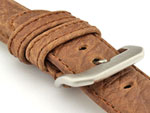 Genuine Buffalo Leather WATCH STRAP Bizon Dark Brown/Brown 24mm