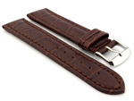 Leather Watch Strap CROCO RM Dark Brown/Brown 28mm