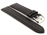 Leather Watch Strap CROCO RM Black/Black 20mm