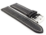 Leather Watch Strap CROCO RM Navy Blue/White 26mm