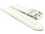 Leather Watch Strap CROCO RM White/White 26mm