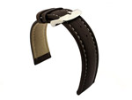 Watch Strap Band Freiburg RM Genuine Leather 28mm Dark Brown/White