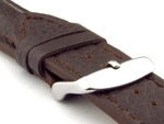 Padded Watch Strap Genuine Leather FREIBURG VIP Dark Brown/Brown 22mm