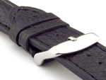 Padded Watch Strap Genuine Leather FREIBURG VIP Black/Black 18mm