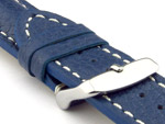 Padded Watch Strap Genuine Leather FREIBURG VIP Blue/White 24mm