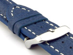 Padded Watch Strap Genuine Leather FREIBURG VIP Blue/White 22mm