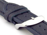 Padded Watch Strap Genuine Leather FREIBURG VIP Navy Blue/Blue 20mm