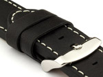 18mm Black/White - HAVANA Genuine Leather Watch Strap / Band