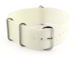 NATO G10 Watch Strap Military Nylon Divers (3 rings) White 20mm