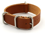 22mm Brown (Tan) - Genuine Leather Watch Strap / Band NATO VINTAGE, Military