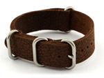 20mm Dark Brown - Genuine Leather Watch Strap / Band NATO VINTAGE, Military