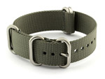 20mm Grey - Nylon Watch Strap / Band Strong Heavy Duty (4/5 rings) Military - Click Image to Close