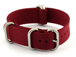 26mm Maroon - Nylon Watch Strap / Band Strong Heavy Duty (4/5 rings) Military