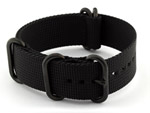 18mm Black - Nato Nylon Watch Strap Strong Heavy Duty (4/5 rings) PVD