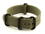 22mm Grey - Nato Nylon Watch Strap / Band Strong Heavy Duty (4/5 rings) PVD