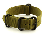 20mm Olive Green - Nato Nylon Watch Strap Strong Heavy Duty (4/5 rings) PVD