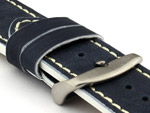 Genuine Leather Watch Band PORTO Navy Blue/White 20mm
