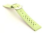 22mm Pistachio/White - Genuine Leather Watch Strap / Band RIDER, Perforated
