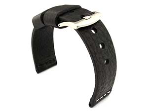 Genuine Leather Watch Strap RIVIERA RM Black/White 22mm - Click Image to Close